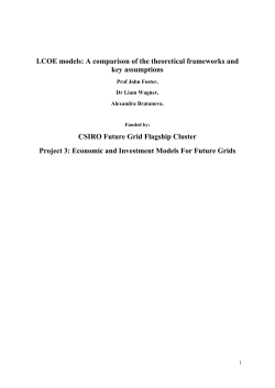 LCOE models: A comparison of the theoretical frameworks and key