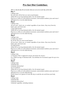 Pre-fast Diet Guidelines