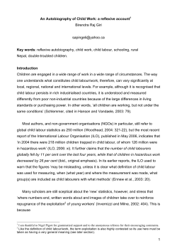 An Autobiography of Child Work: a reflexive account