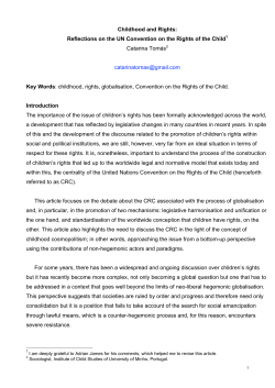 Childhood and Rights: Reflections on the UN