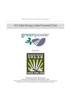 HS Solar Energy: Solar Powered Cars