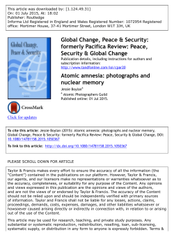 Atomic amnesia: photographs and nuclear memory