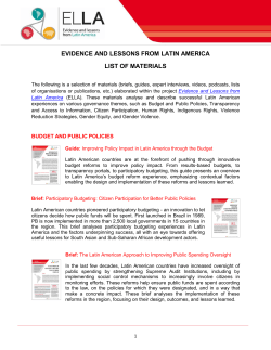 ELLA &ndash; List of Materials - International Budget Partnership