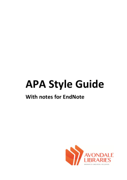 APA Style Guide - Avondale College