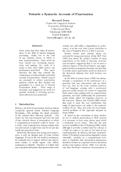 Towards a Syntactic Account of Punctuation