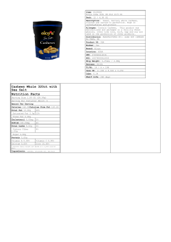 Cashews Whole 320ct with Sea Salt Nutrition Facts