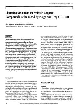 Identification Limits for Volatile Organic Compounds in the Blood by