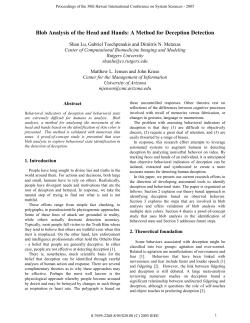 Blob Analysis of the Head and Hands: A Method for Deception