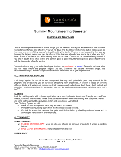 Summer Mountaineering Semester