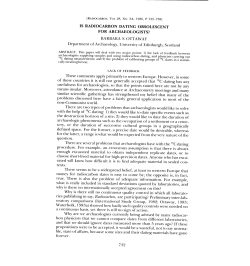 IS RADIOCARBON DATING OBSOLESCENT FOR