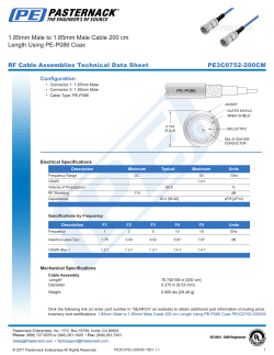 1.85mm Male to 1.85mm Male Cable 200 cm Length