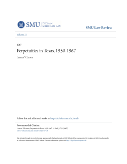 Perpetuities in Texas, 1950-1967