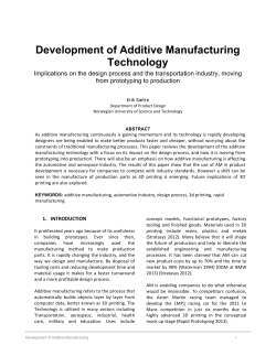 Development of Additive Manufacturing Technology