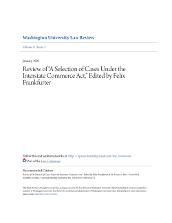 Review of &ldquo;A Selection of Cases Under the Interstate Commerce Act