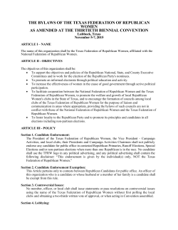 THE BYLAWS OF THE TEXAS FEDERATION OF REPUBLICAN