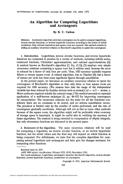 An Algorithm for Computing Logarithms and