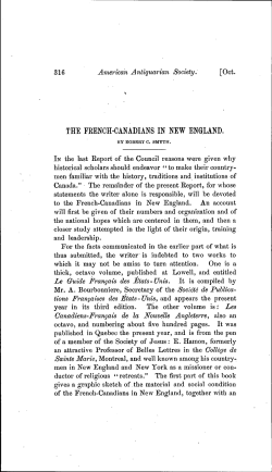 the french-canadians in new england.