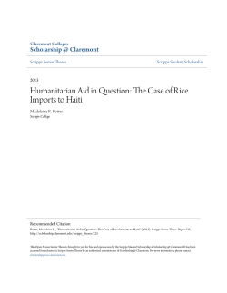 Humanitarian Aid in Question: The Case of Rice Imports to Haiti