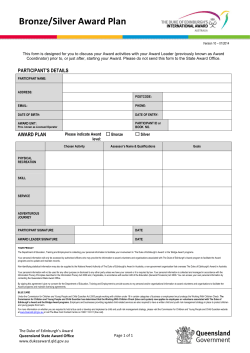 Award unit form for bronze and silver plans