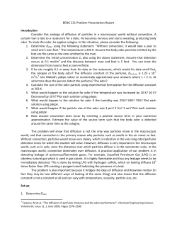 Diffusion in a Restaurant