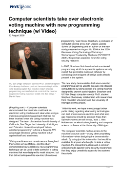 Computer scientists take over electronic voting machine