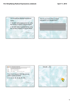 10-2 Simplifying Radical Expressions.notebook