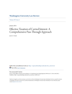 Effective Taxation of Carried Interest: A Comprehensive Pass