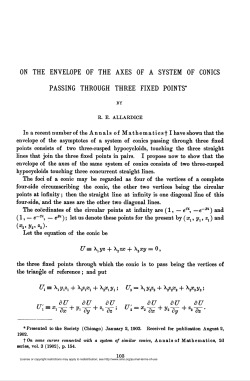 on the envelope of the axes of a system of conics