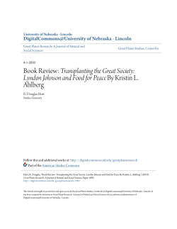 Transplanting the Great Society: Lyndon Johnson and Food for