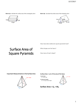 Surface Area of Square Pyramids