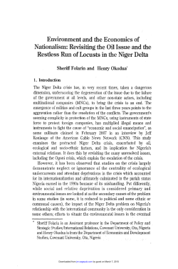 Environment and the Economics of Nationalism