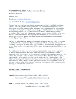 THST S392/ENGL S361: Modern American Drama Prof. Marc
