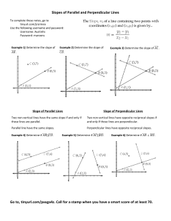 Slopes of Parallel and Perpendicular Lines Go to, tinyurl.com