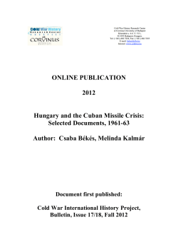 Hungary and the Cuban Missile Crisis
