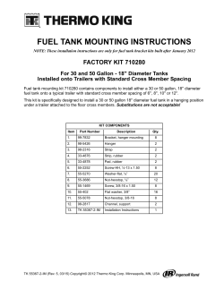 FUEL TANK MOUNTING INSTRUCTIONS