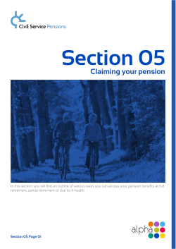 Claiming your pension - Civil Service Pensions