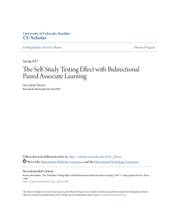 The Self-Study Testing Effect with Bidirectional Paired