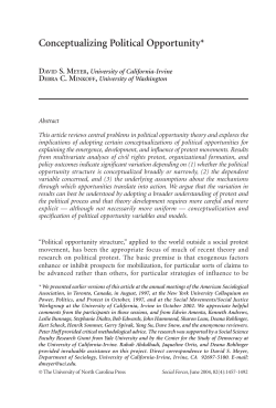 Conceptualizing Political Opportunity*