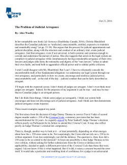 The Problem of Judicial Arrogance