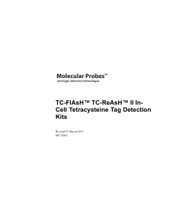 TC-FlAsH TC-ReAsH II In-Cell Tetracysteine Tag Detection Kits