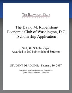Economic Club of Washington, DC Scholarship Application