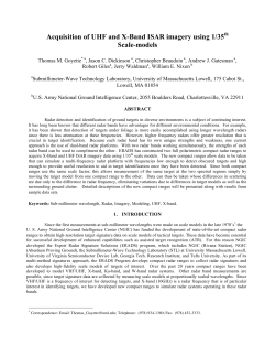 Acquisition of UHF and X-Band ISAR imagery using 1/35th Scale