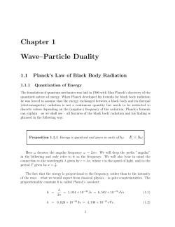 Chapter 1 Wave&ndash;Particle Duality