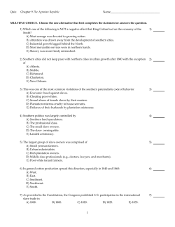 Quiz Chapter 9 The Agrarian Republic