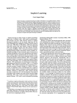 Implicit Learning - William James Hall