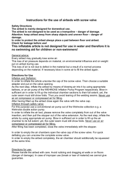 Instructions for the use of nylon/polyester air mattresses