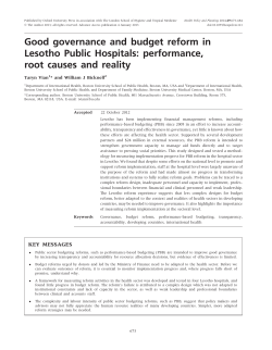 Good governance and budget reform in Lesotho