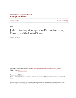 Judicial Review, a Comparative Perspective: Israel, Canada, and