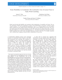 The Contrastive Use of Lexical Tone in Early Word Learning