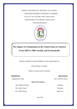 The Impact of Urbanization in the United States of America From